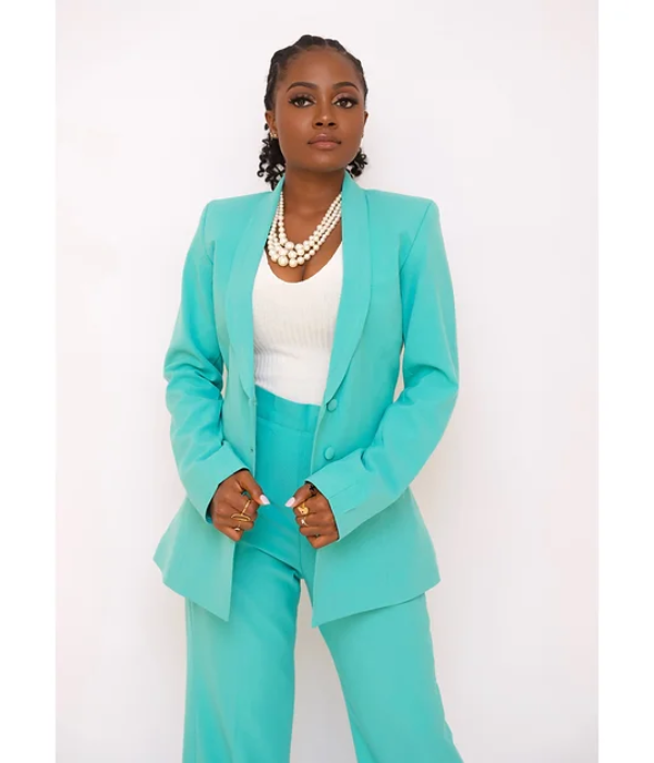 Business Chic Suit (Turquoise Green) - Image 4