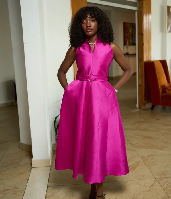 Belted Dress (Pink) - Image 3